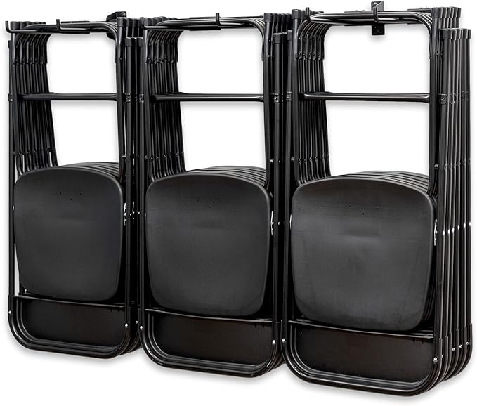 StoreYourBoard Chair Storage Rack Triple – Heavy Duty Folding Chair Rack for Home & Garage Organization, Holds 300 lbs, Chair Hangers for Folding, Patio, Beach & Camping Chairs