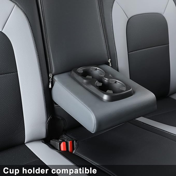 LUCKYMAN CLUB Chevy Colorado Seat Covers, fit for 2023 2024 2025 Colorado Crew Cab Z71 LT ZR2 Work Truck with Faux Leather (Black&Gray)