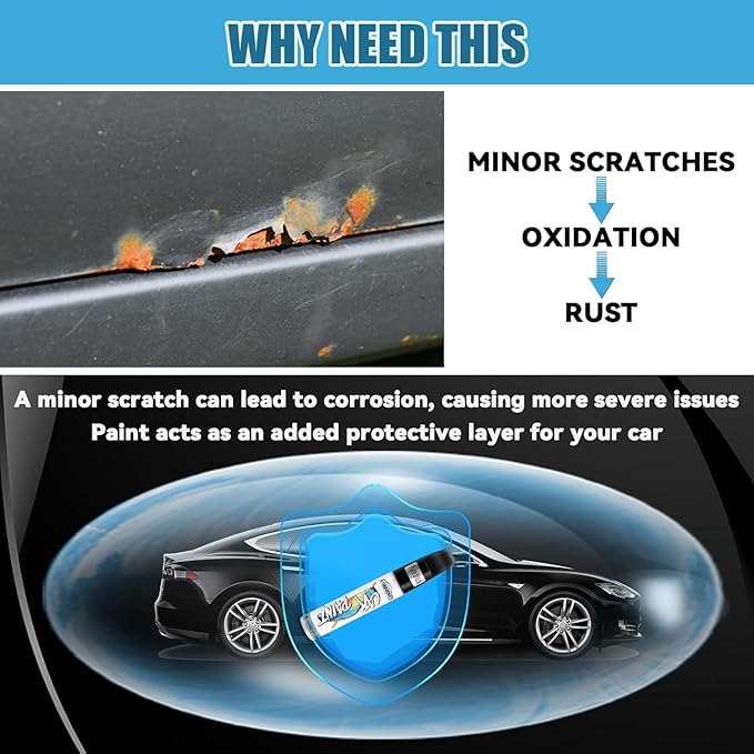 Black Touch Up Paint for Cars, Car Paint Scratch Repair Pen, Color Accurate Automotive Paint Quick and Easy Fix Vehicles Chip Rim Scuff Repair