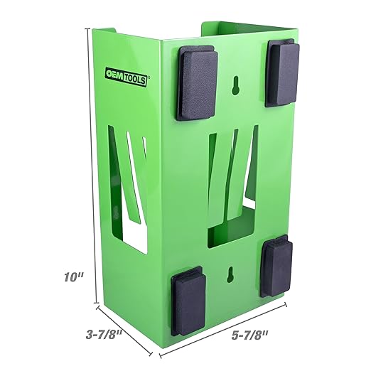 OEMTOOLS 24945 Magnetic Glove Dispenser, Disposable Gloves Box Holder, Glove Holder for Wall Mount, Magnetic Glove Box Holder, Green Glove Dispenser Wall Mount