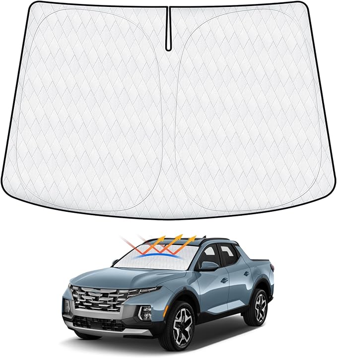 Cartist 5-Layer Windshield Sun Shade Fits for Hyundai Santa Cruz 2022-2025 2026 Hyundai Santa Cruz Accessories Foldable Car Front Window Sunshade Sun Visor