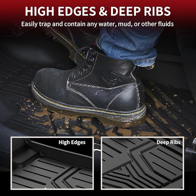 LASFIT Floor Mats & Trunk Mat for Honda Odyssey 2026 2025 2024 2023 2022 2021 2020 2019 2018 Mini Passenger Van, All Weather TPE Car Floor Liners-1st & 2nd & 3rd Row & Cargo Mat Full Set