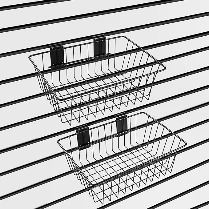 Polmart Heavy Duty Slatwall Basket, 2-Pack