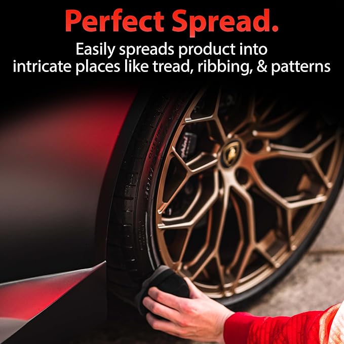 Adam's Polishes Pro Tire Hex Grip Applicator - Tire Shine Car Detailing Foam Sponge Tool | Car Cleaning Supplies After Car Wash leaner | for Vinyl Rubber & Trim Accessories | Wheel & Rim Cleaner