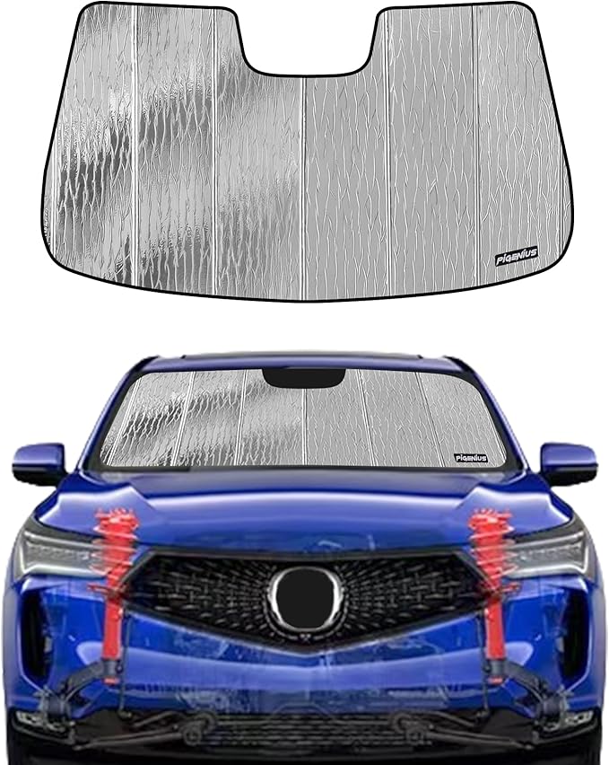 Windshield Sun Shade for Acura RDX 2019-2025,2-in-1 Reflective Sunshade,Silver for Summer, Black for Winter