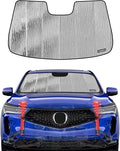 Windshield Sun Shade for Acura RDX 2019-2025,2-in-1 Reflective Sunshade,Silver for Summer, Black for Winter