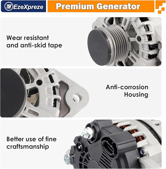 Ezexpreze 11710N Alternator Replacement For 2014 2015 Kia Optima, 2012-2014 Sorento, 2014 Hyundai Sonata, 2013-2016 Santa Fe Sport, 2.0 2.4L, 37300-2G800 37300-2G850 37300-2G855 37300-2G950