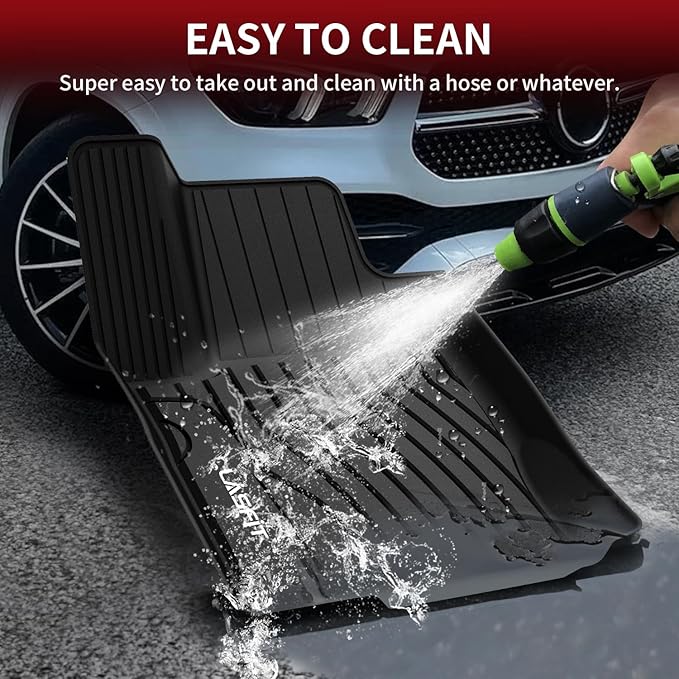 LASFIT Floor Mats for Mercedes Benz GLE 2019 2018 2017 2016 350/400 / 43 AMG / 450 AMG / 550e / 63 AMG / 63 AMG S, Custom Fit All Weather TPE Car Liners for GLE Floor Liners, 1st & 2nd Row,Black