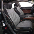 EKR Accord Car Seat Covers for Honda Accord 2023 2024 2025 LX(Rear Row W/Solid Backrest) Leather Car Seat Covers,Waterproof Car Seat Protectors,Trucks Seat Covers Full Set(Black/Gray)