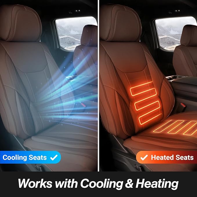 Coverland Custom Car Seat Covers Compatible with 2007-2013 Tundra CrewMax - Premium Leather Non-Slip Memory Foam Waterproof Cover Interior Protector Full Set-Dark Brown [See Size Chart-Size X135]