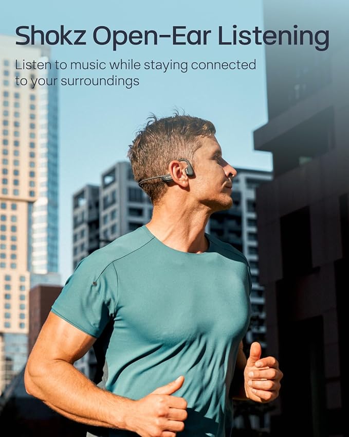 SHOKZ New OpenRun Pro 2 - Open-Ear, Bone Conduction Sport Headphones - with Reflective Strip - Sweat Resistant, Workout Headphones - Secure, Wireless, Comfortable Fit-Deep Bass and Smart Mic App