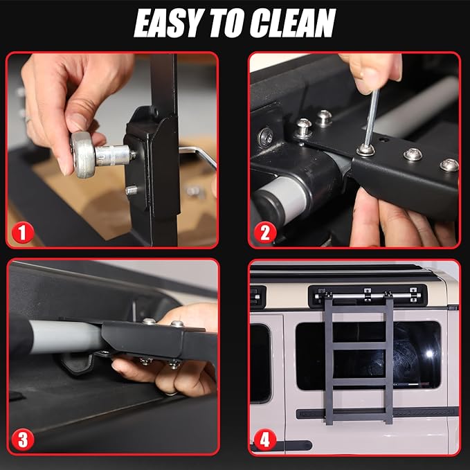 Car Roof Rack Ladder Side Access Ladder Compatible with INEOS Grenadier 2020-2024 Aluminum Alloy Side Window Roof Step Ladder Kit Left Right Universal