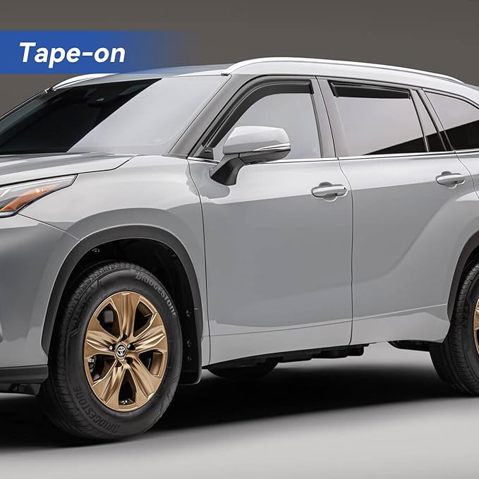 Window Visors Rain Guards for 2020-2025 Toyota Highlander, Out-Channel Window Vent Wind Deflectors Visors Shades for 20 21 22 23 24 25 Highlander