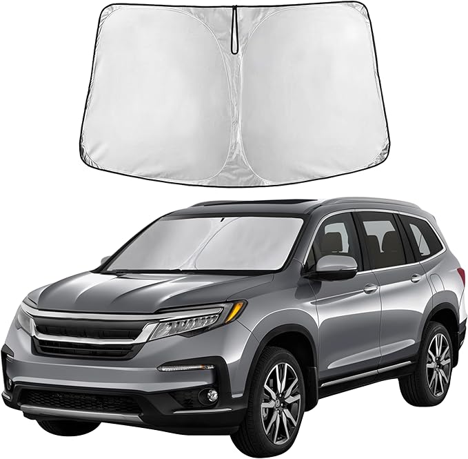 for Honda CRV 2023-2025 Sunshade Compatible Windshield Sunshade -EcoNour 240T Polyester Material Cars Sun Visor Reflector Blocks UV Rays - Foldable Sunshade Interior Protection Honda CRV Accessories