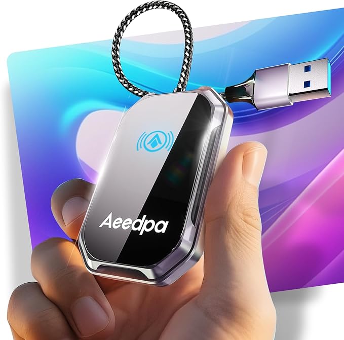Wireless Android Auto CarPlay Adapter, Touch Connection for Easy Setup, Wireless Upgrade for Wired Android Auto Car Play Dongle, Bluetooth Plug & Play for Android Phones