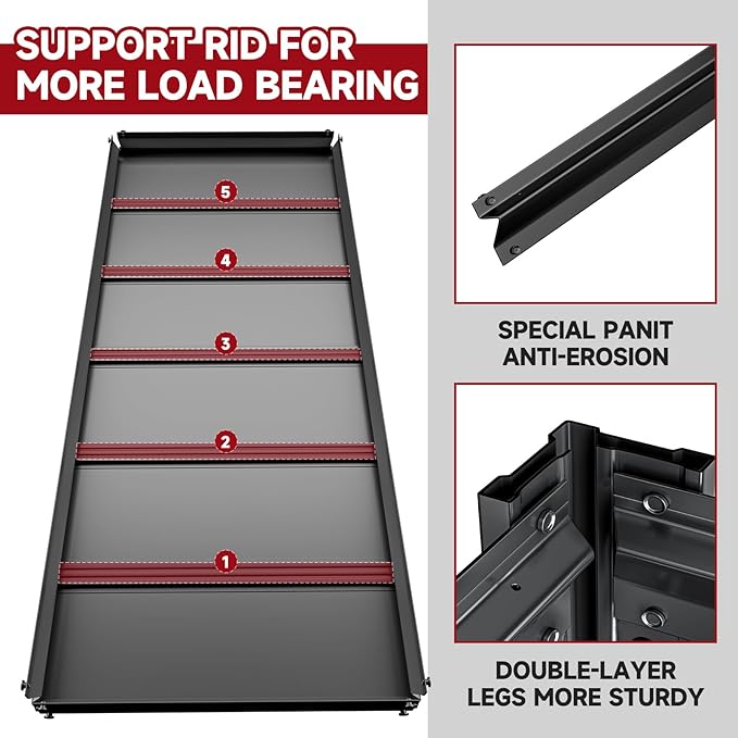 5-Tier 60" W x 24" D x 72" H Garage Shelving 3000LBS Storage Shelves Heavy Duty Metal Shelf Unit Adjustable Basement Industrial Storage Racks