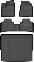Binmotor-Floor Mats & Cargo Liner for Nissan Murano 2025, 1st & 2nd Row Full Set, TPE Rubber Waterproof Car Mats All Weather Heavy Duty Car Floor Liners-Black for Nissan Murano Accessories