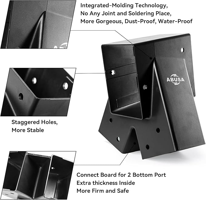 Heavy Duty Swing Sets Brackets Including 2 Black A-Frame Swing Set Brackets and 4 Swing Hangers for Playground Equipment Mounting Parts Hardware Included (Black New Edition)