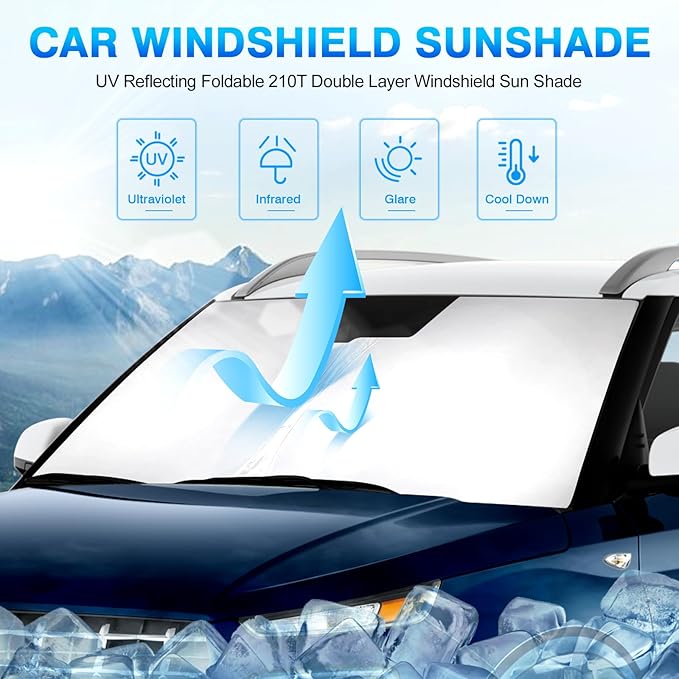 KUST Windshield Sun Shade for 2020-2024 2025 Hyundai Venue Accessories Custom Fit Sunshade Sun Visor Protector Foldable Blocks UV Rays Keep Your Car Cooler