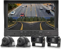 EVERSECU Car Backup Cameras System with 9'' Quad Split Monitor for RV Trailer Semi Truck Camper Bus & 4 AHD 1080P Rear&Side View Cameras with DVR Record Function Night Vision IP69 Waterproof