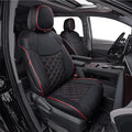 EKR Sienna Seat Covers for 2021-2025 Toyota Sienna LE, XLE,8 Seats,2nd Row 4/2/4 Split,Waterproof Seat Covers Full Set for Trucks,Car Seat Protectors-Three Row,Leather(Black with Red Piping)