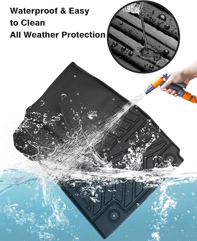 Powerty Floor Mats for 2022-2025 Hyundai Ioniq 5 Limited Only (with Sliding Console) Accessories Liner Set TPE 3D Car Mats All-Weather Custom Fit Floor Liners