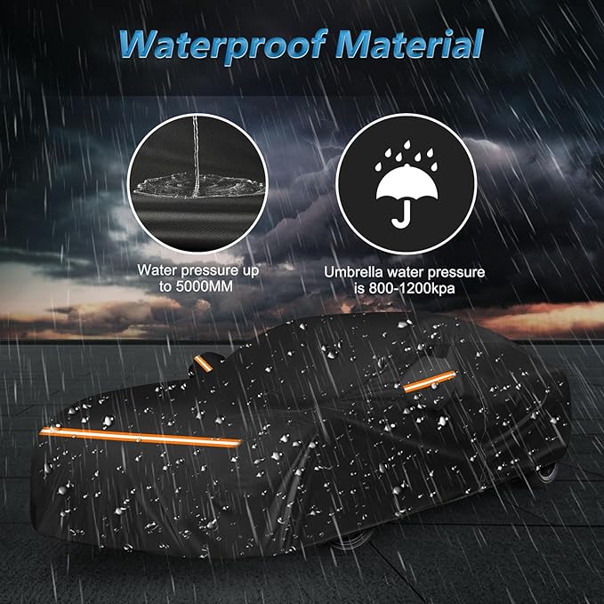 Car Cover for Porsche Cayman, for Porsche 718 (986/987/981), Spyder 1997-2025, Waterproof 210D Oxford Cloth and Cotton Outdoor Car Covers with Zipper Windproof Heavy Duty All Weather