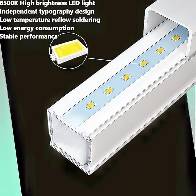 Car Detailing Led Garage Light,15 Hexagonal Grid Systems Led Shop Lights for Garage/Workshop with White Border, 6500K IP54 AC100-240V(191 “x96”)