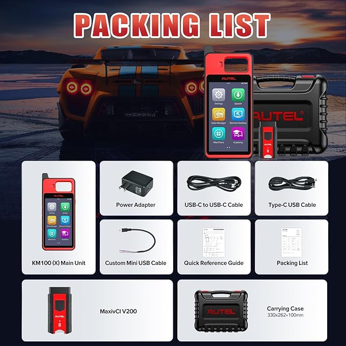 Autel KM100 Scanner Same as KM100X/E, Lite of IM508S Pro IM608 PRO 2 Programming Tool Free Update OBD Learning On 99% Car, Scan VIN/License Built-in APB112