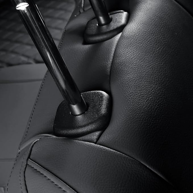 GIANT PANDA Customized Rear Car Seat Covers for Jeep Wrangler 4 Door JL Sahara Sport Rubicon Unlimited Willys 2018 2019 2020 2021 2022 2023 2024 2025 Without Rear Cup Holder,Faux Leather,(Black)