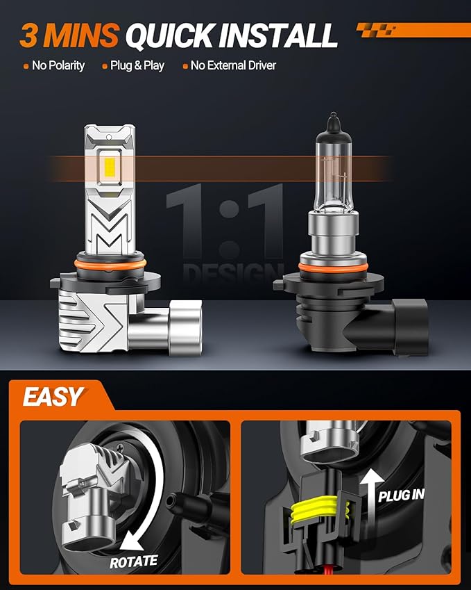 SEALIGHT H10 9145 LED Fog Light Bulbs, 800% Brightness 14,000 Lumens LED Fog Lights 6500K White, Strong Penetration 9140 H10 LED Fog Light Bulbs, Exterior Lighting, Pack of 2