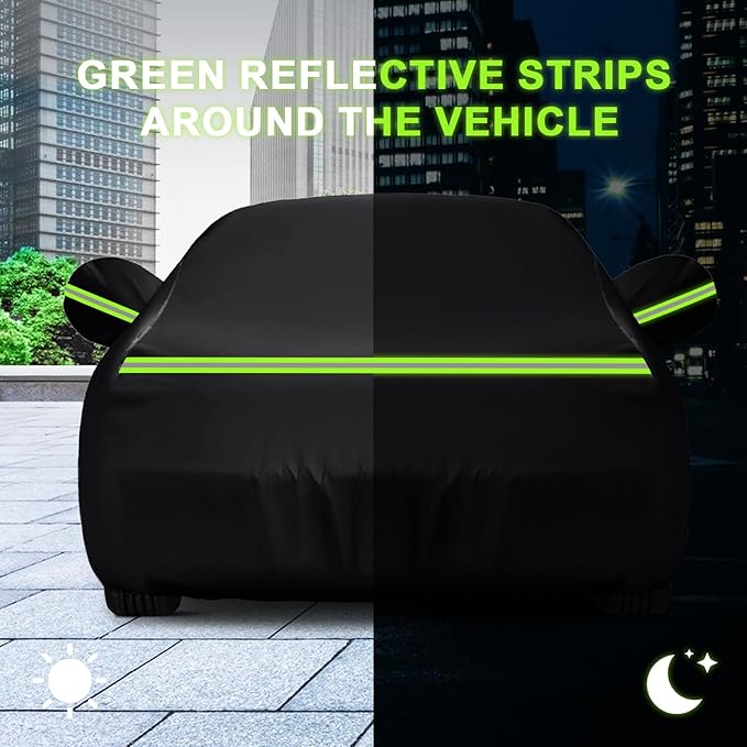 QUNSUNUS Waterproof Car Cover for Ford Fairlane 1968-1970 and Torino 1968-1976 2-Door, Outdoor Car Covers with Zipper and Straps for Wind, Sun, UV and Dust Protection