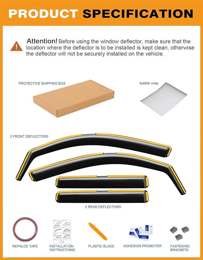 in-Channel Window Rain Guards Fit for Truck Toyota Tacoma 2024 2025 Double Cab with 4 Full-Size Doors Extra Durable Window Deflectors Vent Visors Shades Car Accessories Visors Rain Guards