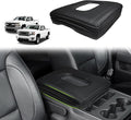 Muslogy Center Console Armrest Cover for Chevy Silverado & GMC Sierra 1500 2500 3500HD 2014-2018 Comfort Armrest Pad Arm Rest Cushion Vegan Leather Protector 1-Inch Extra Thick(Jump Seat ONLY)