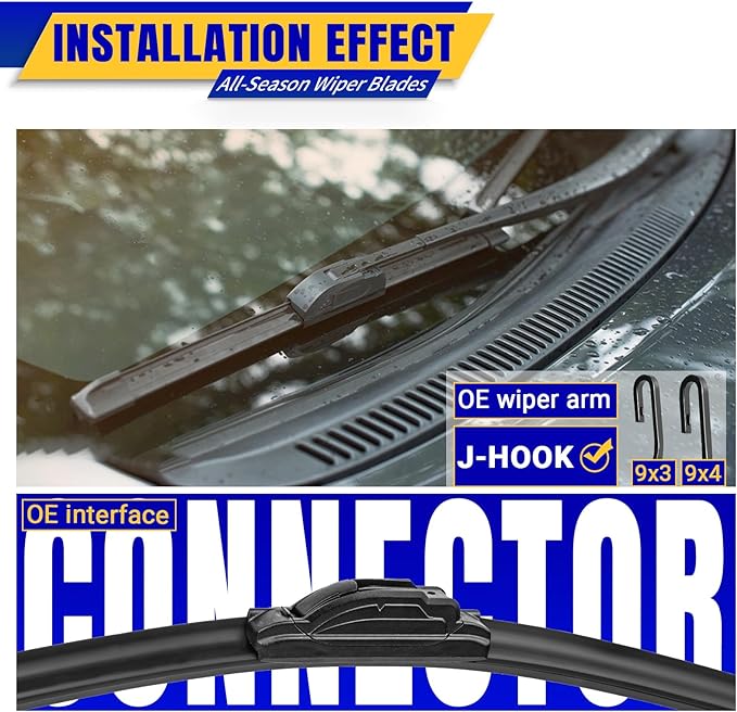3 wipers Replacement for 2010-2015 Toyota prius/2012-2015 Toyota Prius Plug-In/2004-2005 Toyota sienna, Windshield Wiper Blades Original Equipment Replacement - 26"/19"/16" (Set of 3) U/J HOOK