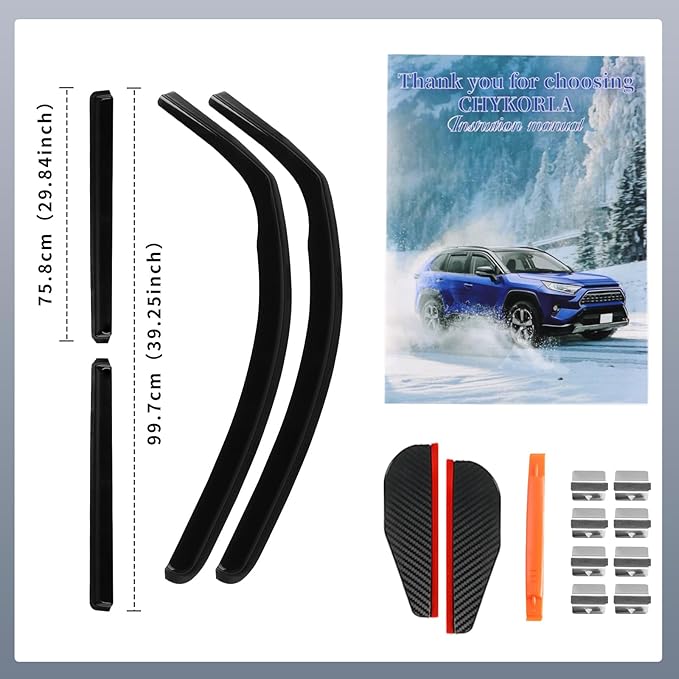 4PCS in Channel Rain Guards Fit for 2022 2023 2024 2025 Toyota Tundra Crew Max, Durable Side Wind Deflectors, Vent Window Visors Shades Shield