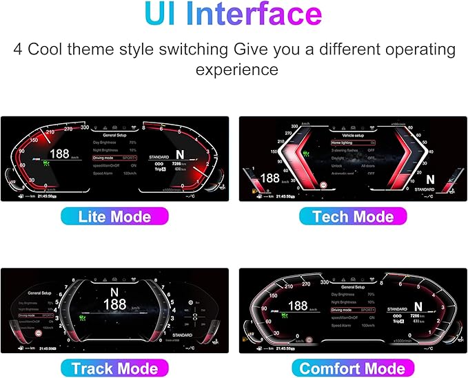 Speedometer Instrument for BMW E60 E61 E63 E64 2003-2009 CCC CIC, 12.3 inch Linux System Original Car Display Digital Cluster Dashboard Screen with Panel