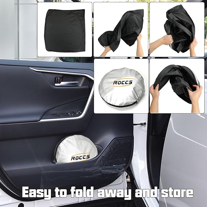 ROCCS Windshield Sun Shade fit for Toyota 4Runner 2010-2023 2024 2025,Foldable Front Window Sunshade Sun Visor Protector Blocks UV Rays Keep Your Car Cooler
