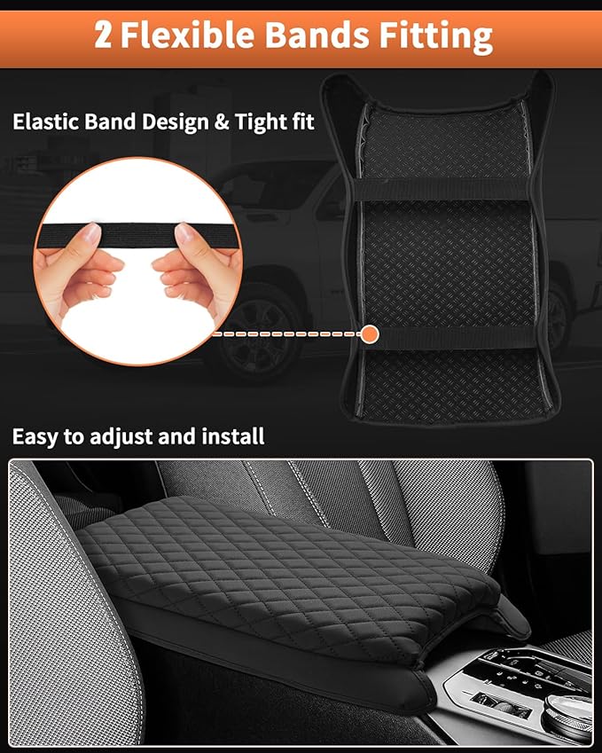 Shademax Custom for 2026 2025 BMW X3 Center Console Cover Armrest Cover for BMW X3 Arm Rest Cushion Pad Leather Middle Console Cover Armrest Seat Box Protector BMW X3 Accessories Anti-Scratch Black