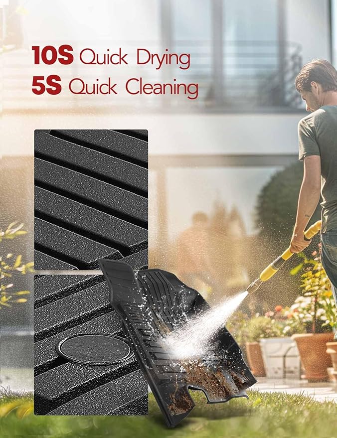 YHTAUTO Floor Mats Fit 2015-2024 Ford F-150 SuperCrew Cab Not Fit Rear Seat w/Under-Seat Fold Flat Storage, TPE All Weather Floor Liner Odorless Custom Fit Car Mats, 1st 2nd Row F-150 Accessories