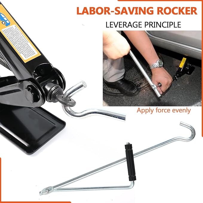 Car Jack Kit Scissor Jack for Car-2Ton(4409lbs),Portable Jack Tire Change Kit Deal for SUV Auto with Crank Handle,Heavy Duty Steel,Black