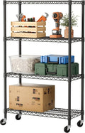 SINGAYE 4 Garage Heavy Duty Shelving Unit Kitchen Pantry Close Home Organizers and Storage Bathroom Shelf Laundry Room Organization Industrial Book Metal Wire Adjustable Shelves