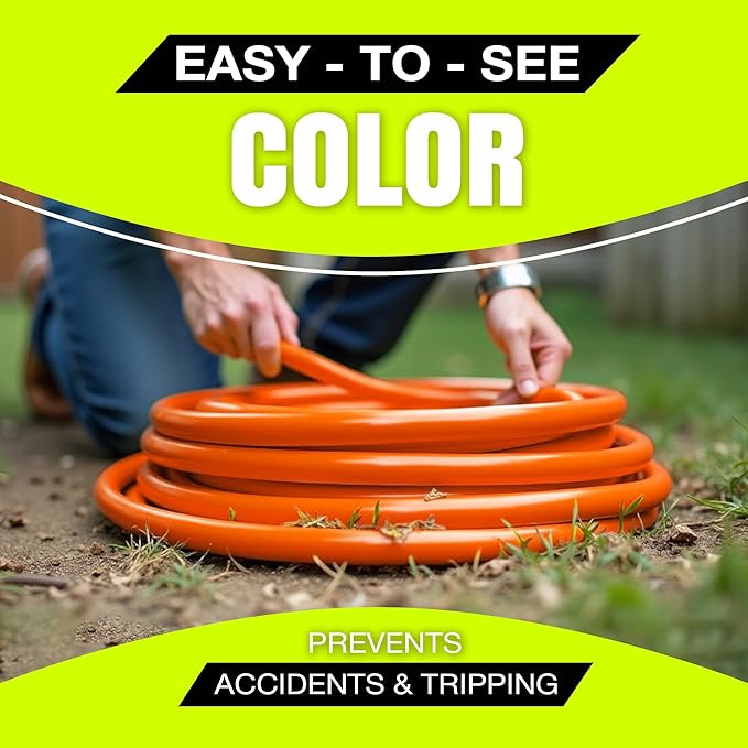 3ft Outdoor/Indoor Extension Cord 10/3 Gauge Ultra Heavy Duty 3 Prong SJTW, Waterproof, Flexible Cold-Resistant Long Power Cord,15A 125V 1875W, Orange by LifeSupplyUSA