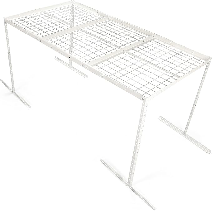 Kojem 3x6 Overhead Garage Storage Rack, 22'' to 40" Adjustable Heavy Duty Garage Ceiling Storage Racks Storage Organization System, 550LBS Weight Capacity, White