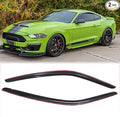 2pcs Original Shatterproof Outside Mount Style Sun Rain Guard Durable Side Window Wind Deflectors Dark Smoke Vent Window Visors Compatible with Ford 2015-2023 Mustang 92359