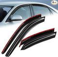 Auto Dynasty 4Pcs Carbon Fiber Pattern Window Visors Compatible with 2002-2008 Audi A4 S4 RS4, Tape-On Front & Rear Window Deflectors Rain Guards Sun Air Side Vent Shade, Exc Convertible, Glossy Black