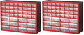 Akro-Mils 44-Drawer Plastic Drawer Storage Cabinet for Garage Organization, Bead Organizer, Building Bricks Storage, Teacher Toolbox, Makeup Organizer, 20-Inch W x 6-Inch D x 16-Inch H, 10144 Red