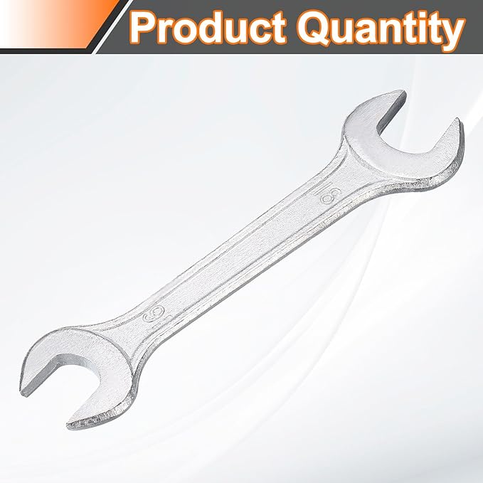 HARFINGTON Double Open End Wrench 16mm x 18mm Metric 15 Degree Offset Angle Small Flat Head Wrench Galvanizing Open Ended Spanner for Automotive Repair Furniture Assembly