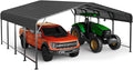 20x20 FT Metal Carport, Enhanced Base and Steel Roof for All-Weather Use, Outdoor Heavy Duty Garage Galvanized Car Shelter for Bass Boats, Full-Sized Pickup Trucks, and Tractors