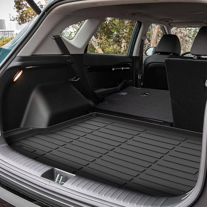 Binmotor-Custom Fit Floor Mats & Cargo Liner for Kia Seltos 2024 2025, All Weather Car Floor Mat for Kia Seltos Accessories, TPE Rubber Liners Cargo Trunk Mat-Black